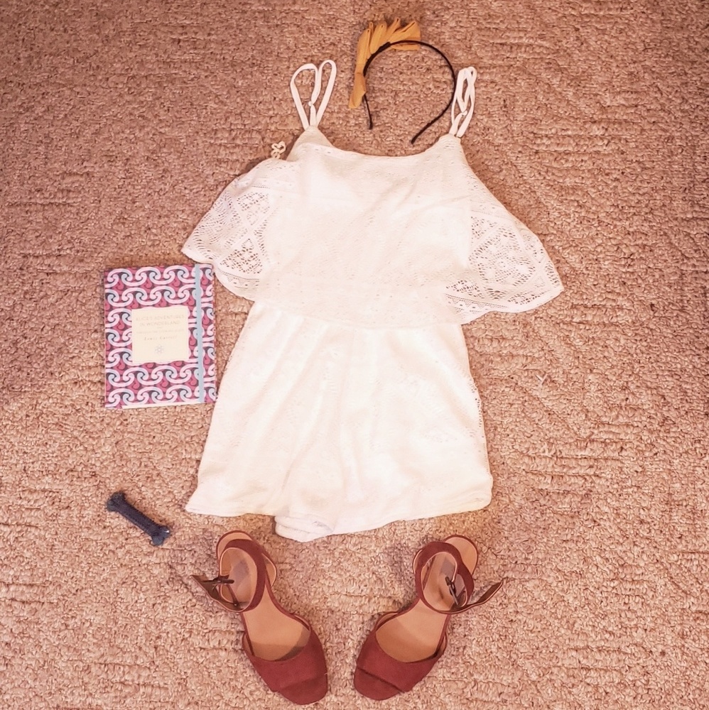 Bethany Mota White Lace Romper